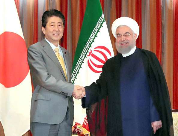 Shinzo Abe With Hassan Rouhani