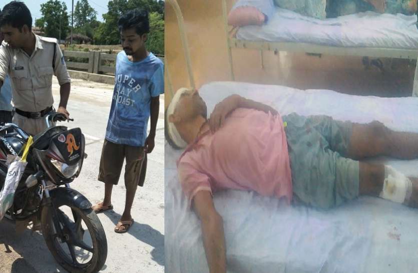 balaghat पत्थर से टकराई बाइक, दो युवक हुए घायल
