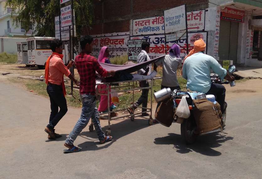 Patient on stretcher