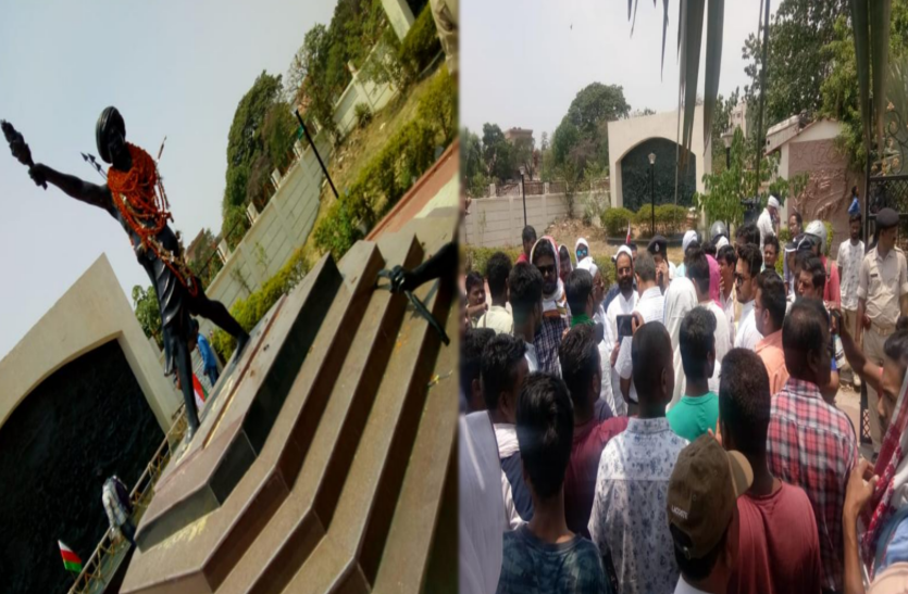 birsa munda RANCHI: शहीद बिरसा मुंडा की प्रतिमा क्षतिग्रस्त, विरोध में आदिवासी संगठनों ने कल बुलाया रांची बंद