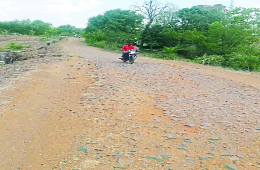 The road is not in the village गांव में नहीं है सडक़