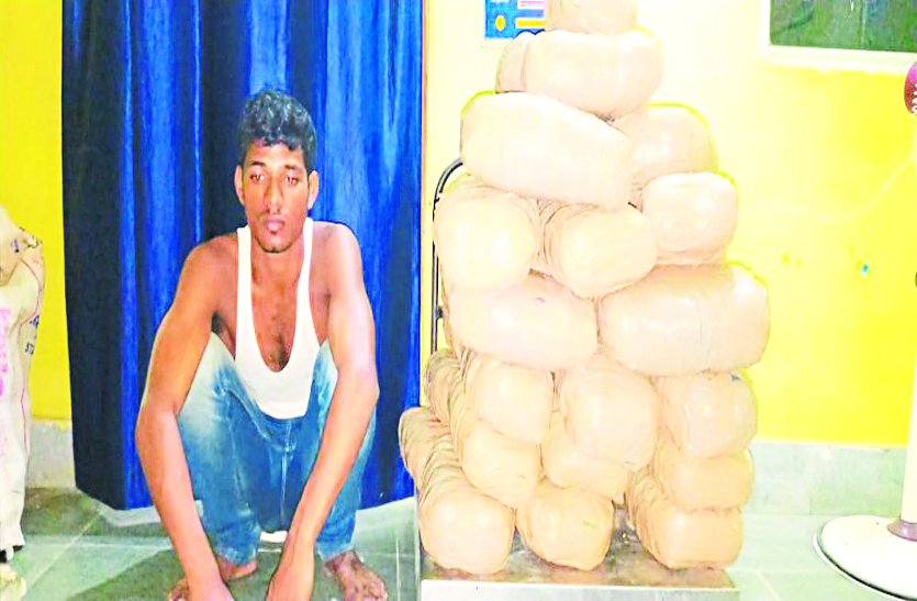 hemp smuggling मुखबिर की सूचना पर पुलिस ने की घेराबंदी, गांजे के साथ तस्कर गिरफ्तार