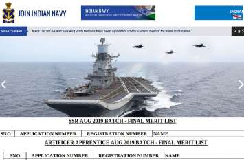 Navy SSR, AA, MR Final Merit List 2019 Navy SSR, AA Final Merit List 2019 जारी, एक ही क्लिक में सीधे यहां से करें डाउनलोड