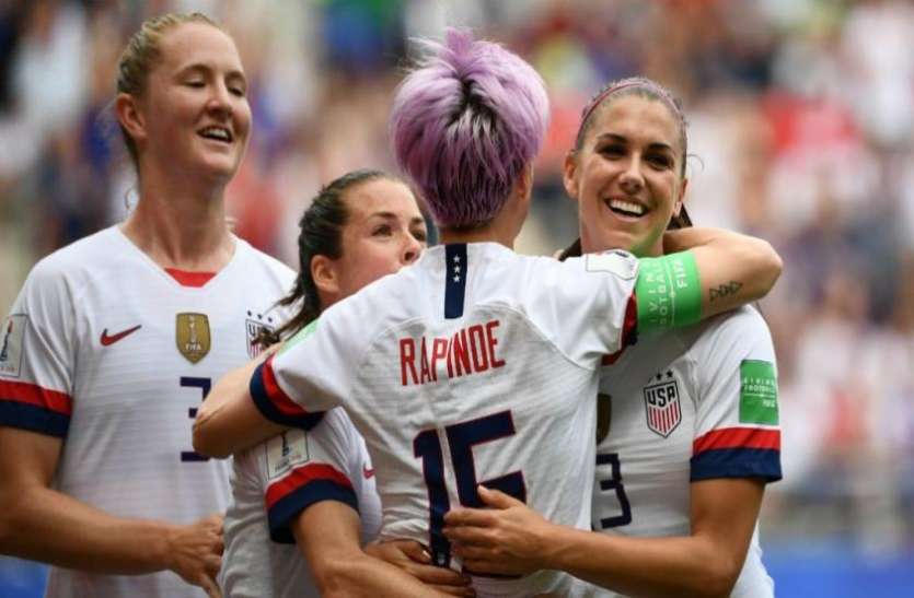 USA Football team महिला फुटबॉल विश्व कप: स्पेन को 2-1 से हरा क्वार्टर फाइनल में पहुंचा अमरीका