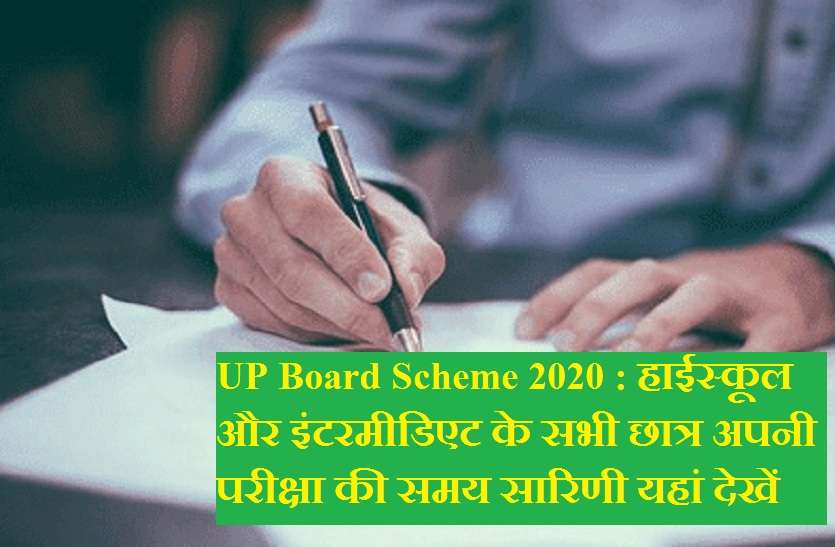 up board scheme 2020 high school and intermediate samay sarni UP Board Scheme 2020 : हाईस्कूल और इंटरमीडिएट के सभी छात्र अपनी परीक्षा की समय सारिणी यहां देखें