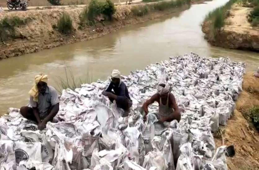 canal cutting नहर कटने से दर्जनों गांव के सड़क और फसल जलमग्न, आवागमन में लोगों को उठानी पड़ रही परेशानी