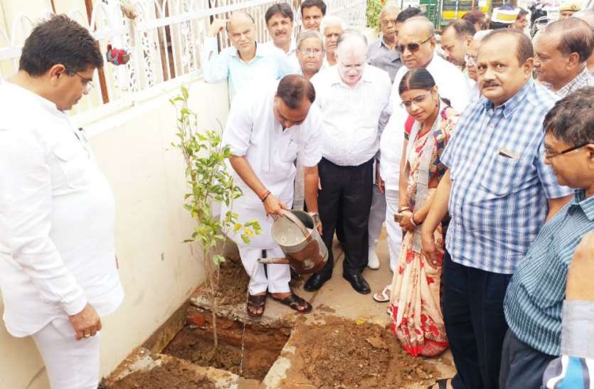 mayor महापौर नवीन जैन की बड़ी पहलः जैन मंदिर में किया Plantation