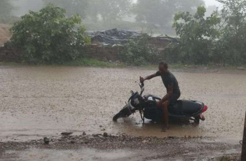 chittorgarh गुंजाली नदी उफान पर, बेगूं में झमाझम बारिश