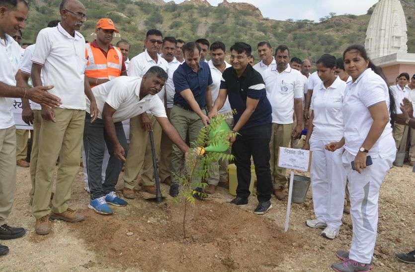plantation: through hariyalo rajasthan abhiyan in ajmer Plantation: हरियालो राजस्थान अभियान इस बटालियन में रोपे जा चुके है 11 हजार से ज्यादा पौधे