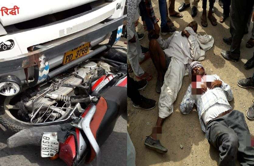 ramgarh road : one more accident at alwar-ramgarh road रामगढ़ रोड : खूनी सडक़ पर दूसरे दिन फिर हादसा, बाल-बाल बची दो लोगों की जान