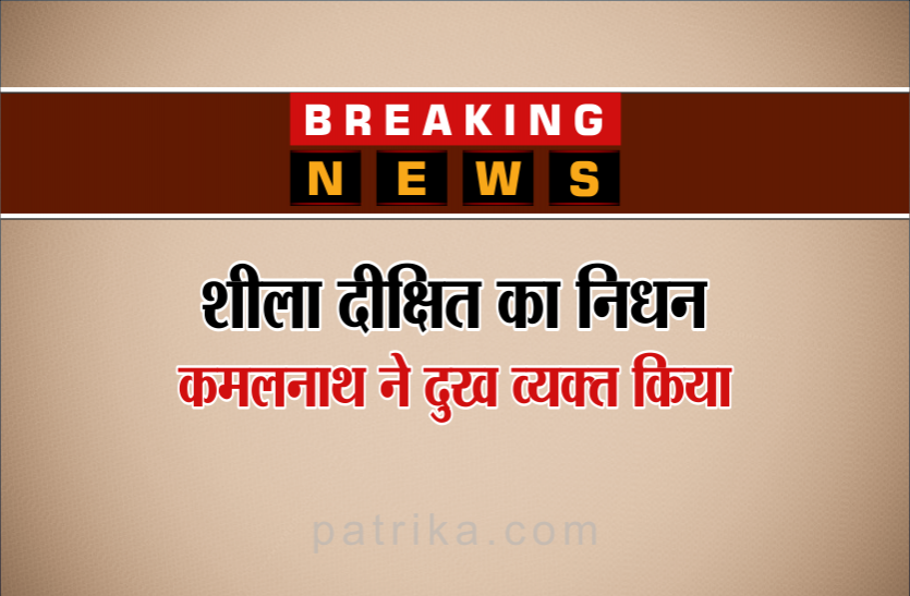 Sheila Dikshit शीला दीक्षित का निधन, सीएम कमलनाथ ने दुख व्यक्त किया