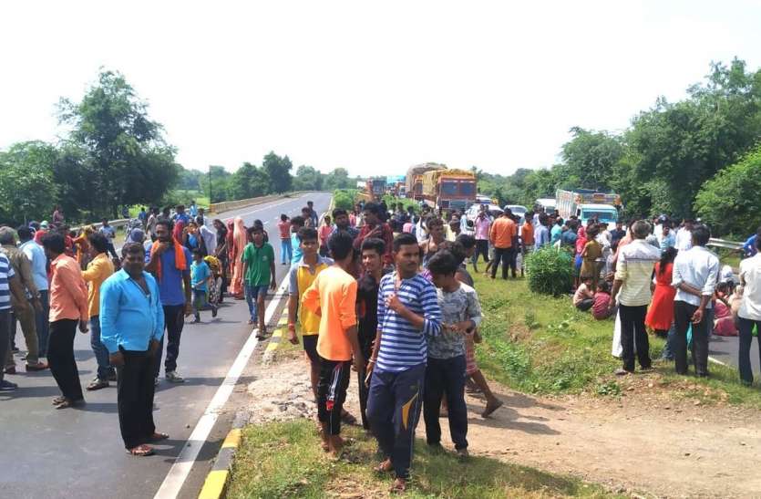 patrika हैदरवास के ग्रामीणों ने फोरलेन बायपास पर लगाया जाम