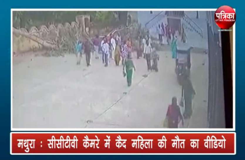 Heavy Rain दर्शन करने के बाद चबूतरे पर बैठी थी महिला, हुआ कुछ ऐसा कि मच गई चीख पुकार, देखें वीडियो