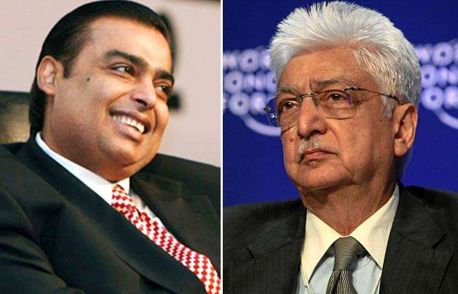 Mukesh Ambani and Azim Premji