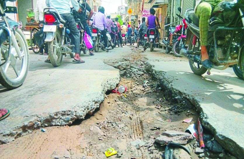 sikar बारिश से हुए गड्ढों पर 47 करोड़ का पैबंद