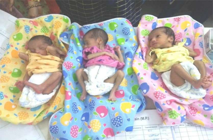 patrika एक साथ जन्में तीन बच्चें, कुल वजन ३.६ किलो, चमत्कार एेसा कि बच गई जान