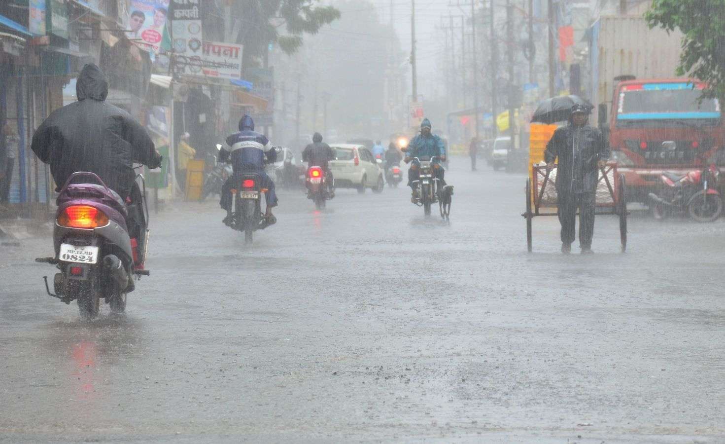 इंदौर-खरगोन स्टेट हाईवे पर सावला व बालसमुद के पास गिरे पेड़े, यातायात ठप