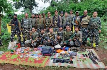 One Naxalite killed in encounter, three weapons were also recovered Naxalite: मुठभेड़ में एक नक्सली ढेर, तीन हथियार भी बरामद