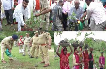 Paudharopan in mahoba महोबा में 14 लाख 66 हजार का किया गया पौध रोपण