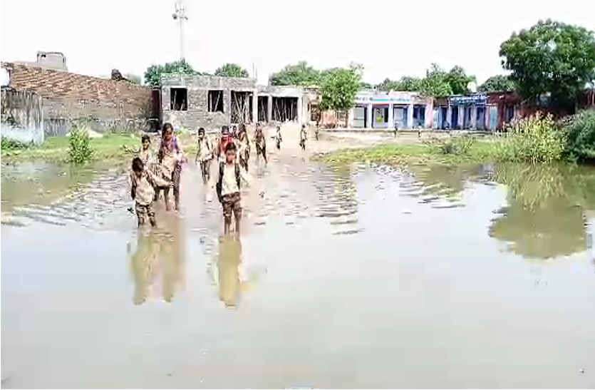 In Bhilwara -This is a school, not a pond यह तालाब नहीं, स्कूल है