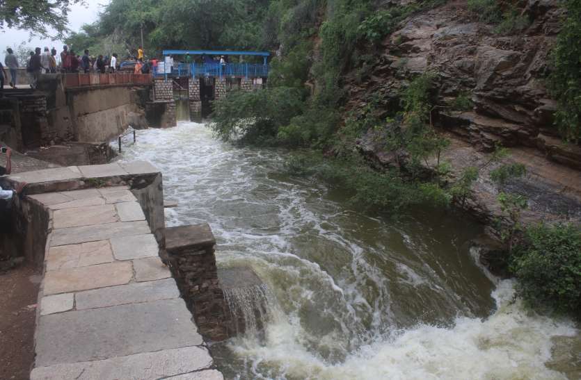 anasagar lake ajmer Anasagar lake: अब 12 फीट पानी, आनासागर के गेट थोड़ी देर में होंगे बंद