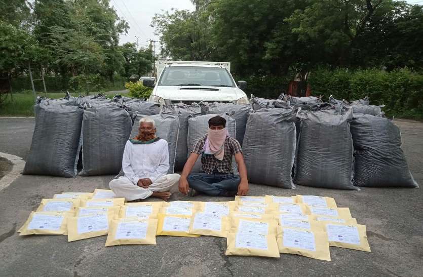 855 kg poppy straw siezed in car, two arrest कार में ८५५ किलो डोडा पोस्त जब्त, दो गिरफ्तार
