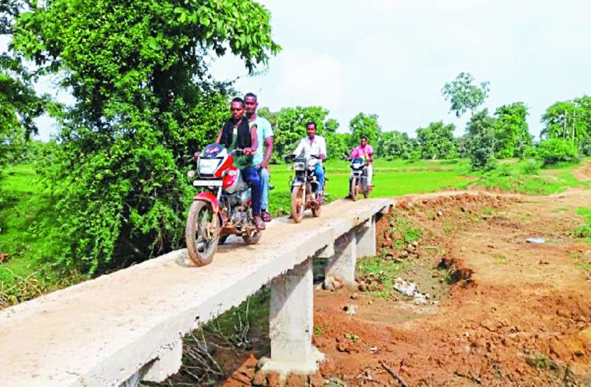 CGNews 20 सालों से जब सरकार का इंतजार करते थक गए ग्रामीण तो खुद ही बना लिया 40 फीट का पुल