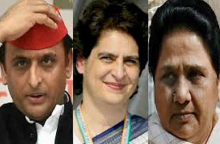 Akhilesh Yadav, Mayawati and Priyanka Gandhi प्रियंका गांधी ने जहां पर बनायी बढ़त, वही पर पिछड़ते जा रहे अखिलेश यादव व मायावती