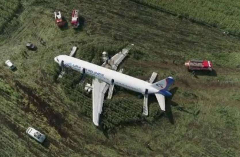 plane रूसी पायलट ने दिखाई सूझबूझ, 233 यात्रियों की जान बचाने के लिए विमान को खेत में उतारा
