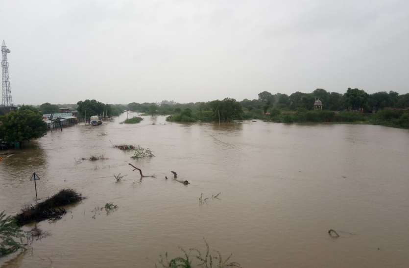 flood situtation in ajmer Heavy rain in ajmer: जूनिया और पुष्कर में बाढ़ के हालात