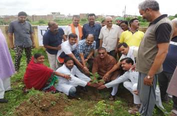 Plants planted in Muktidham पत्रिका हरित प्रदेश अभियान- मुक्तिधाम को हरा-भरा करने रोपे पौधे, अभियान को सराहा