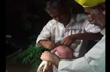newborn baby girl child recovered from bushes in jodhpur देचू के फतेहगढ़ गांव में झाडिय़ों में मिली नवजात बच्ची, रोने की आवाज सुन ग्रामीणों ने संभाला