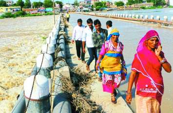 Water landed in Luni river, administration breathed a sigh of relief लूनी नदी में पानी उतरा, आमजन-प्रशासन ने ली राहत की सांस