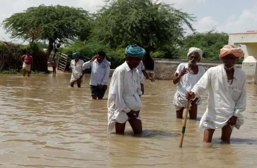 लूनी नदी के पानी से नेहड़ क्षेत्र में जल भराव लूनी नदी के पानी से नेहड़ क्षेत्र में जल भराव
