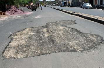 Bikaner: Asphalt and Jallies of uprooted road in a week - see photo Bikaner: Asphalt and Jallies of uprooted road in a week - see photo