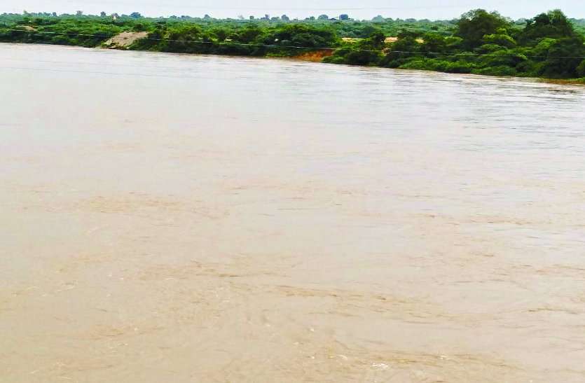 Overflowing water from Sindh River in mp सिंध में आया 80 हजार क्यूसेक पानी, आसपास के गांव में अलर्ट जारी