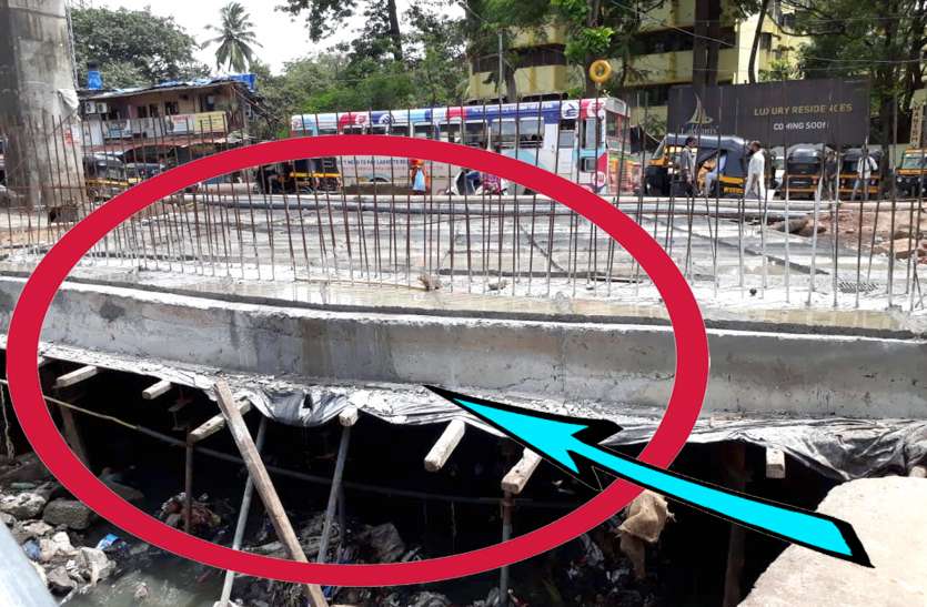 BMC अधूरा कल्वर्ट ढलाई के दौरान हुआ टेढ़ा BMC अधूरा कल्वर्ट ढलाई के दौरान हुआ टेढ़ा