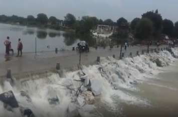 rain in rajsamand : Good arrival of water in lake मानसून मेहरबान: लम्बे समय बाद फिर से झील में हुई पानी की अच्छी आवक