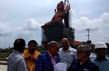 world tallest shiva statue in rajasthan, 351 feet shiva statue धारीवाल ने किया राजस्थान में बनाई जा रही दुनिया की सबसे ऊंची शिव मूर्ति का अवलोकन