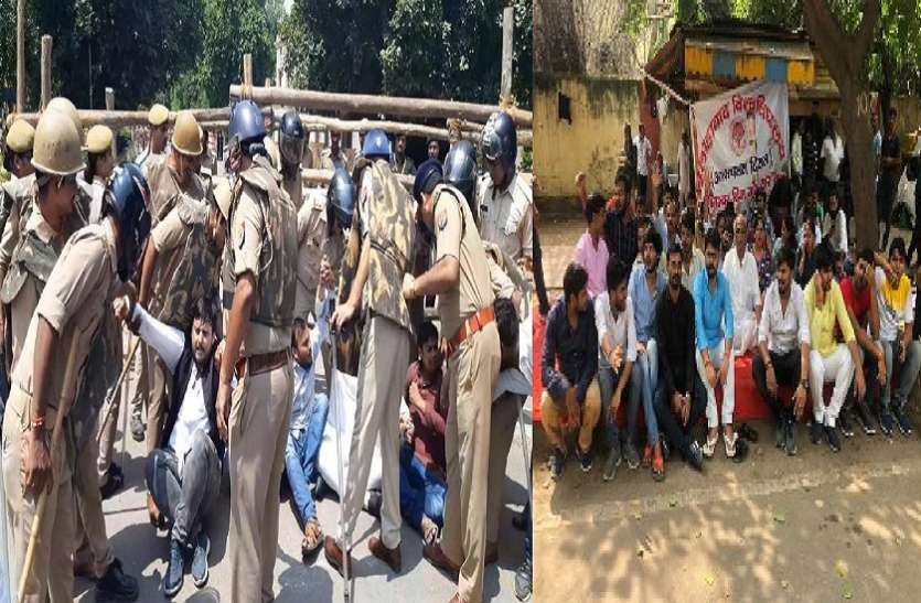 Ruckus at Allahabad University Students Union Building इलाहाबाद विश्वविद्यालय के छात्र संघ भवन पर जमकर हंगामा, दिल्ली के जंतर -मंतर पर कुलपति के खिलाफ प्रदर्शन