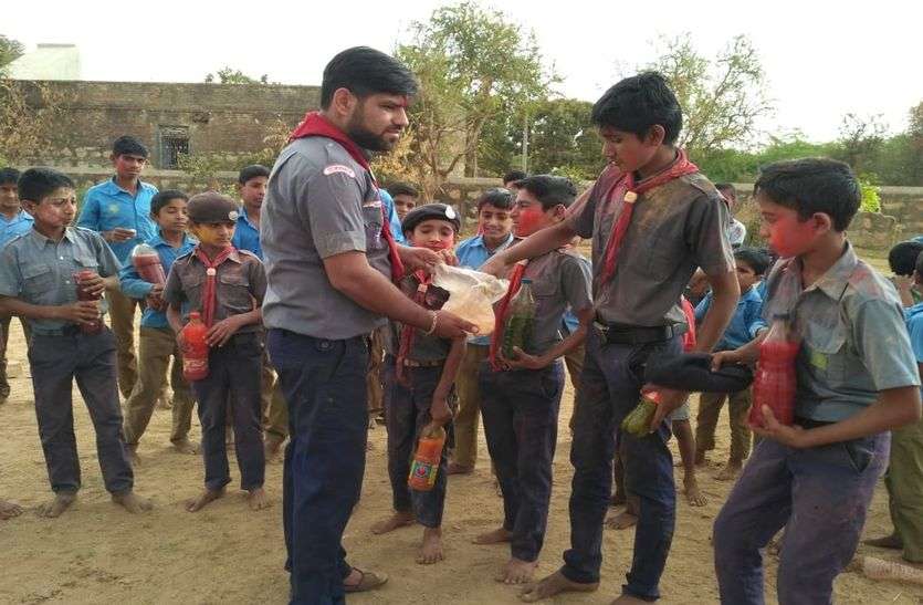 sirohi छोटे से गांव का विद्यालय स्काउट गतिविधि में बना राजस्थान का सिरमौर