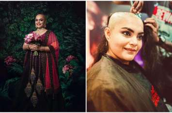 famous model Akhshaya Navaneethan donated her hairs for cancer patient कैंसर पेशेंट्स के लिए इस मशहूर मॉडल ने मुंडवाए अपने बाल, बिना बालों के कराया फोटोशूट