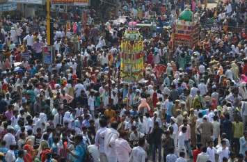 mohoram 2019 in alwar मोहर्रम पर निकले ताजिए, कर्बला मैदान में हुए दफन,देखे तस्वीरें
