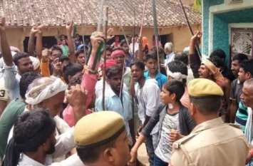 Muharram Tension in UP Village after Taziya Set of Fire Chandauli अराजक तत्वों ने ताजिया में लगाई आग, तनाव के बीच भारी पुलिस बल तैनात