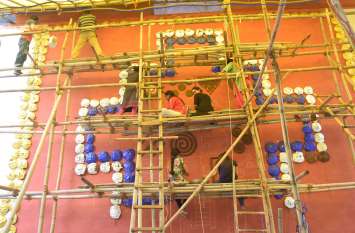 Sanjhi In udaipur, Shilpgram Sanjhi शिल्पग्राम में बन रही दुनिया की सबसे बड़ी सांझी
