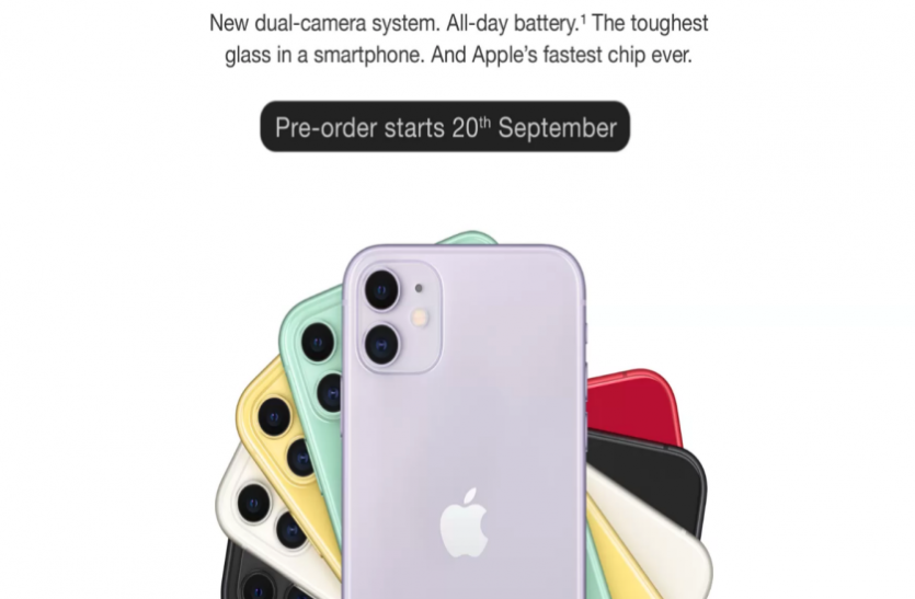 apple.png Apple iPhone 11 सीरीज 20 सितंबर से प्री-ऑर्डर के लिए होगा उपलब्ध, Flipkart पर हुई लिस्टिंग