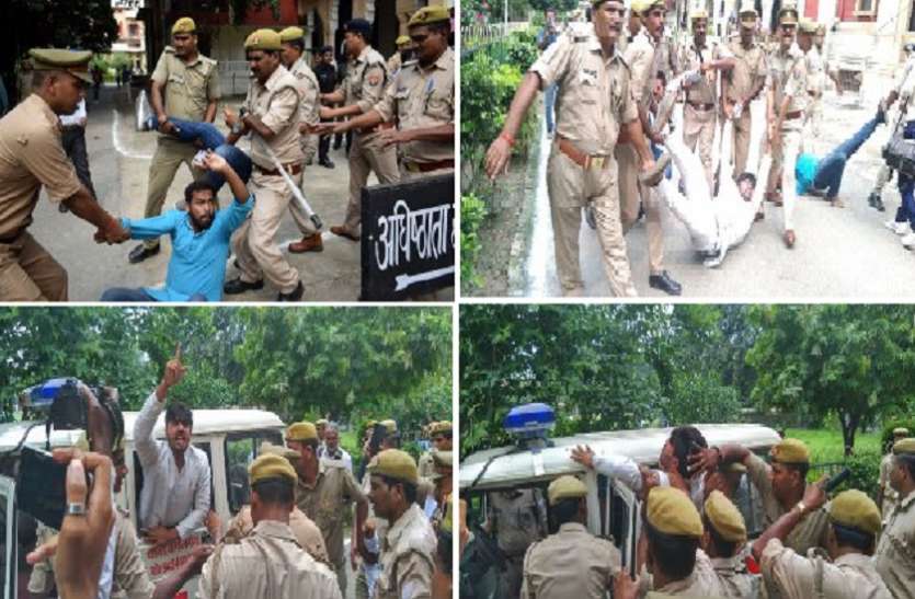 Nsui Protest in allahabad University during foundation day इलाहाबाद विश्वविद्यालय में भारी हंगामा, बंद दरवाजे में हुआ राजस्थान के राज्यपाल का संबोधन