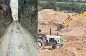 Illegal mining has spoiled the nature of Banas and hills खनन का खेल: जमींदोज हुए पहाड़, गड्ढों में बदली बनास, रोक के बाद भी लगातार जारी है बजरी व पत्थर का खनन