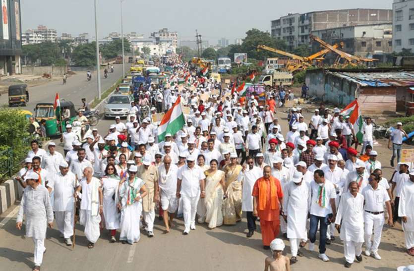 सांसद के नेतृत्व में निकली गांधी संकल्प यात्रा सांसद के नेतृत्व में निकली गांधी संकल्प यात्रा