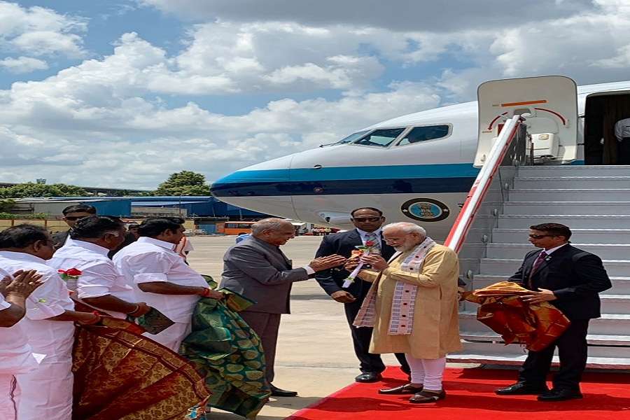 PM Modi Arrives Chennai to receive Xi Jinping in Mahabalipuram